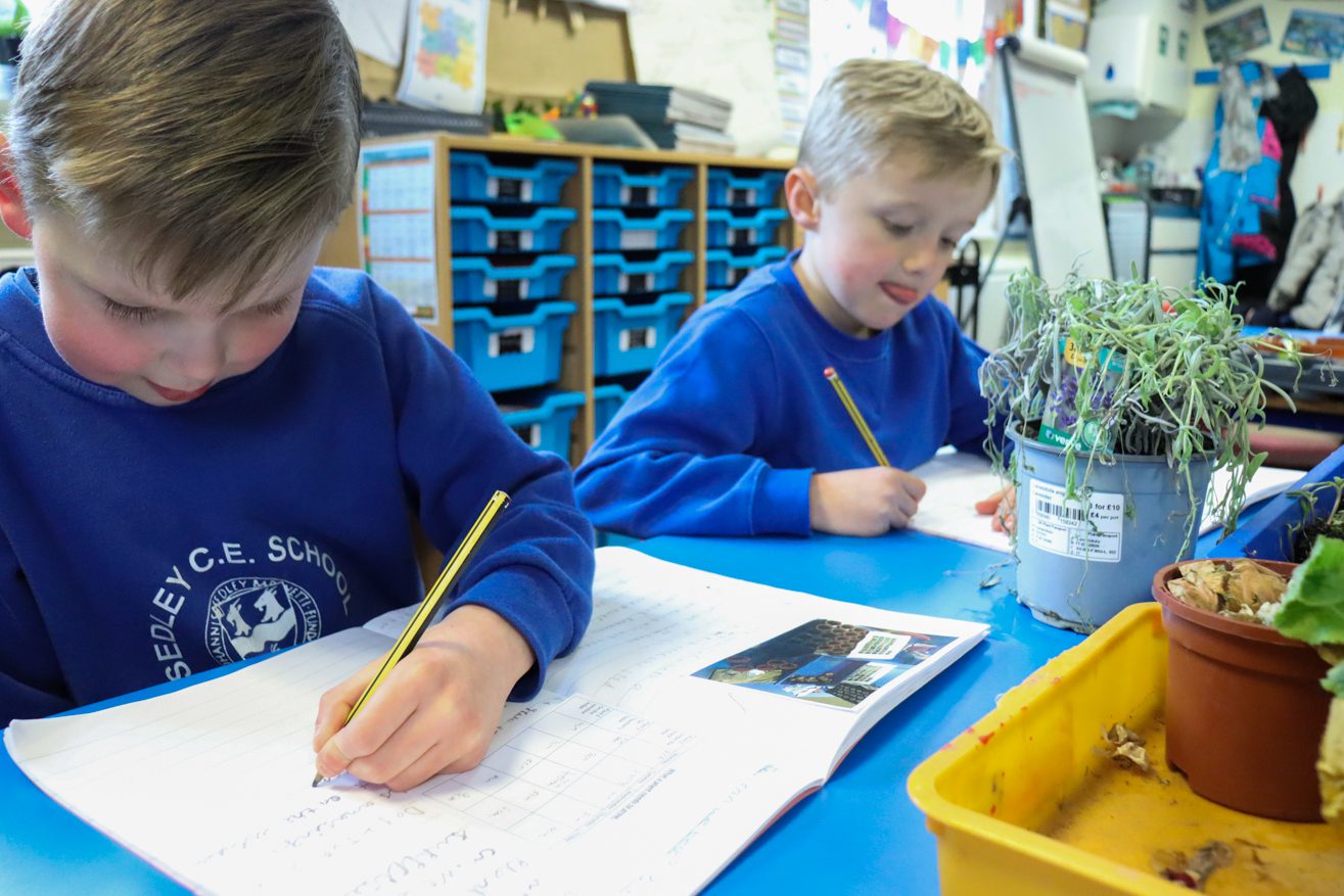IMG_8721 two sedleys primary school pupils writing about plants in a science lesson